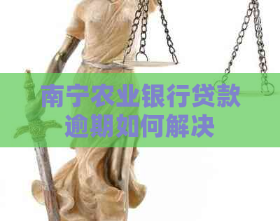 南宁农业银行贷款逾期如何解决