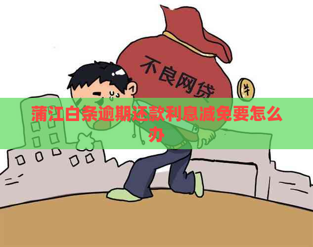 蒲江白条逾期还款利息减免要怎么办