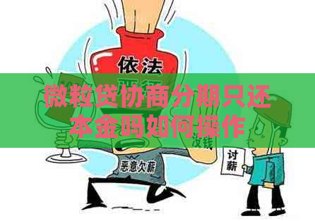 微粒贷协商分期只还本金吗如何操作