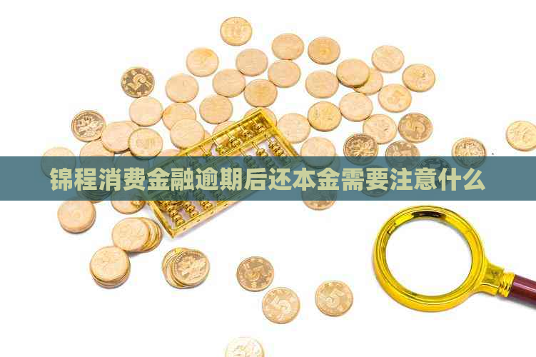 锦程消费金融逾期后还本金需要注意什么