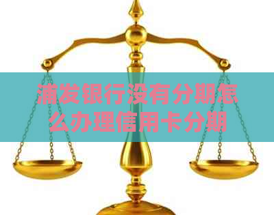 浦发银行没有分期怎么办理信用卡分期