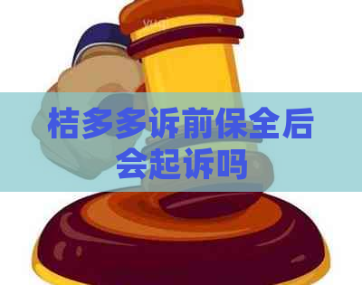 桔多多诉前保全后会起诉吗