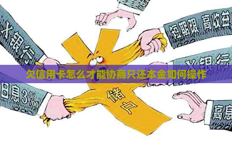 欠信用卡怎么才能协商只还本金如何操作