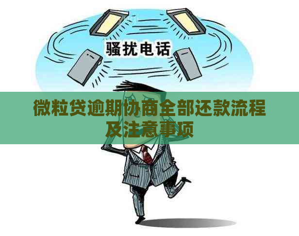 微粒贷逾期协商全部还款流程及注意事项