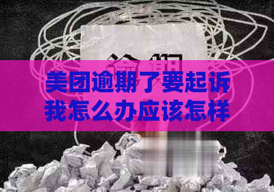 美团逾期了要起诉我怎么办应该怎样处理