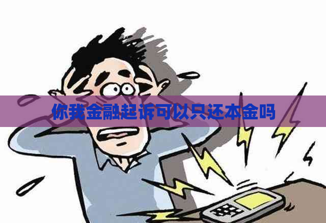 你我金融起诉可以只还本金吗