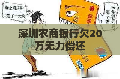 深圳农商银行欠20万无力偿还