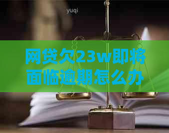 网贷欠23w即将面临逾期怎么办