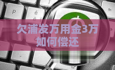 欠浦发万用金3万如何偿还