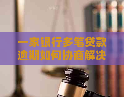 一家银行多笔贷款逾期如何协商解决