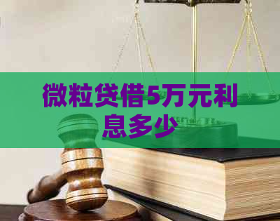 微粒贷借5万元利息多少