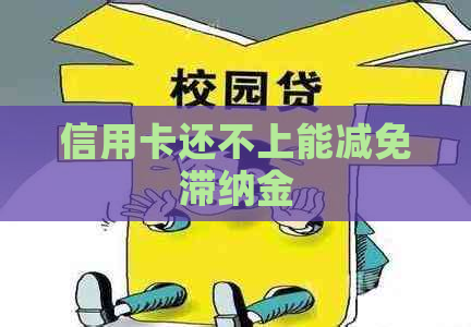 信用卡还不上能减免滞纳金