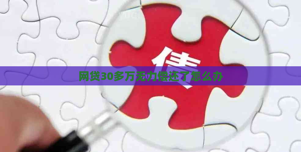 网贷30多万无力偿还了怎么办