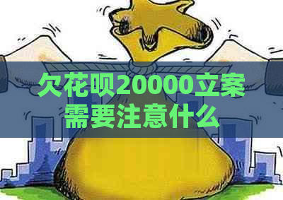 欠花呗20000立案需要注意什么