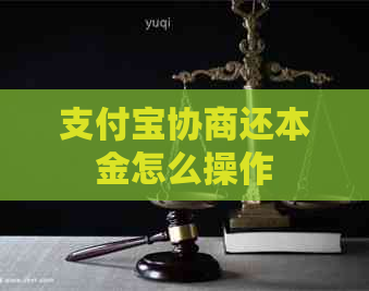 支付宝协商还本金怎么操作