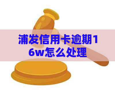 浦发信用卡逾期16w怎么处理