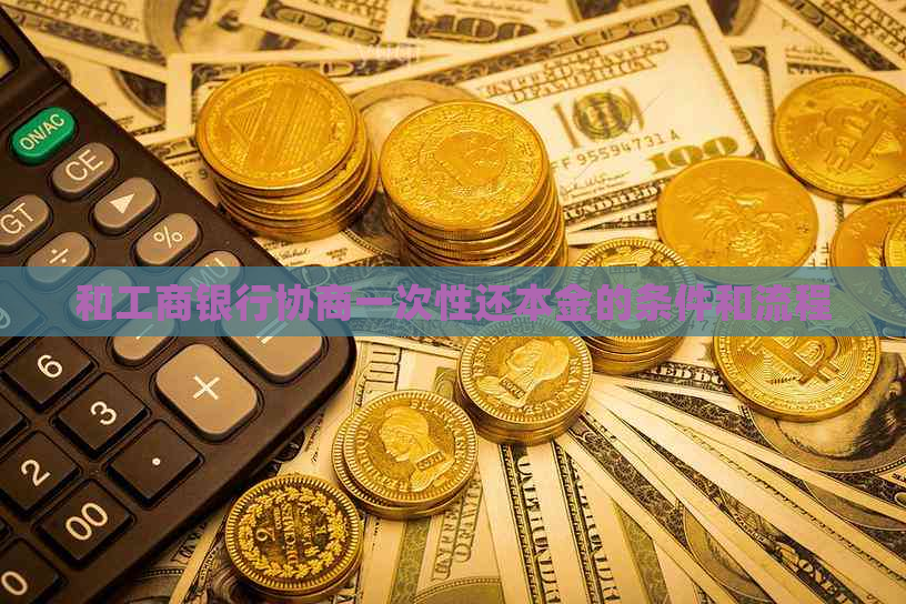 和工商银行协商一次性还本金的条件和流程