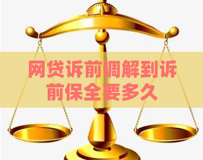 网贷诉前调解到诉前保全要多久