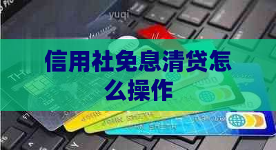 信用社免息清贷怎么操作