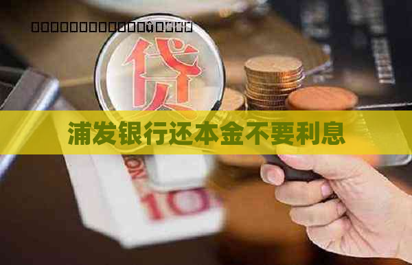 浦发银行还本金不要利息