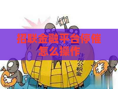 招联金融平台停催怎么操作