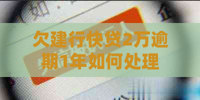 欠建行快贷2万逾期1年如何处理