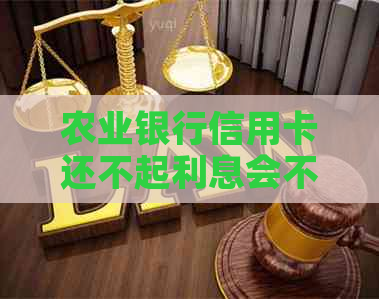 农业银行信用卡还不起利息会不会减免利息