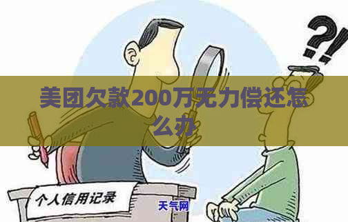 美团欠款200万无力偿还怎么办