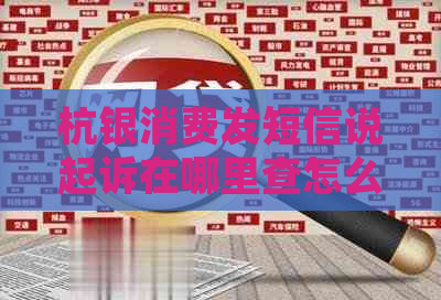 杭银消费发短信说起诉在哪里查怎么办