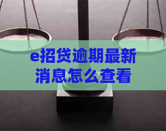 e招贷逾期最新消息怎么查看