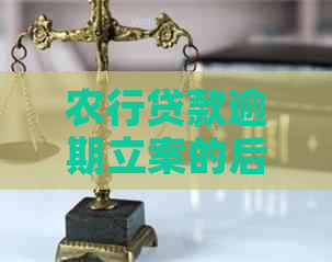 农行贷款逾期立案的后果及应对措施