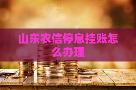 山东农信停息挂账怎么办理