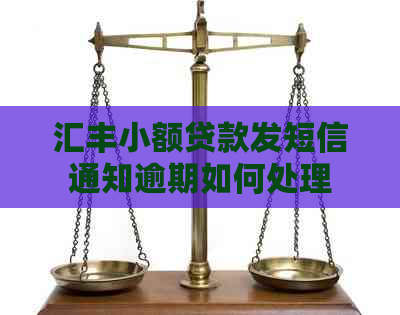 汇丰小额贷款发短信通知逾期如何处理