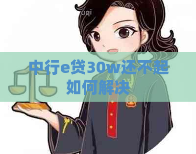 中行e贷30w还不起如何解决