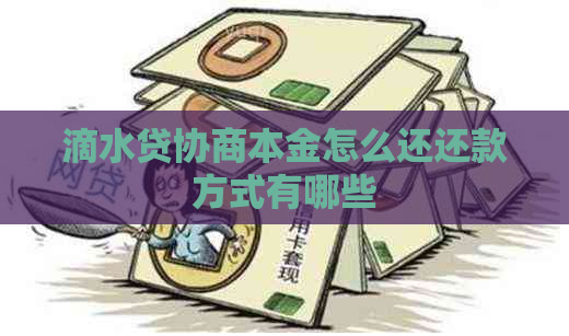 滴水贷协商本金怎么还还款方式有哪些