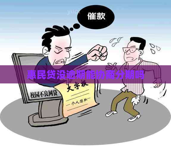 惠民贷没逾期能协商分期吗