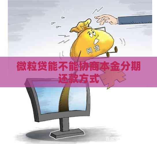 微粒贷能不能协商本金分期还款方式