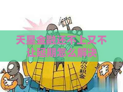 天星金融还不上又不让延期怎么解决