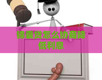 锦囊贷怎么协商降低利息