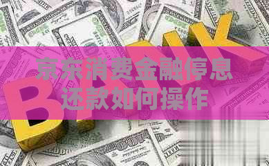 京东消费金融停息还款如何操作