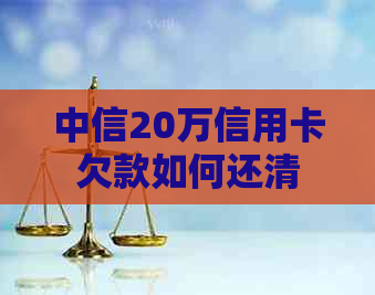 中信20万信用卡欠款如何还清