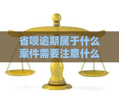 省呗逾期属于什么案件需要注意什么