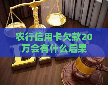 农行信用卡欠款20万会有什么后果