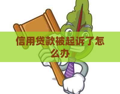 信用贷款被起诉了怎么办