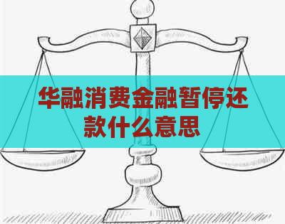 华融消费金融暂停还款什么意思