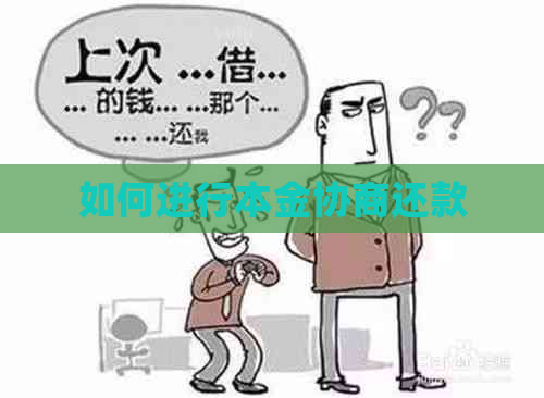 如何进行本金协商还款