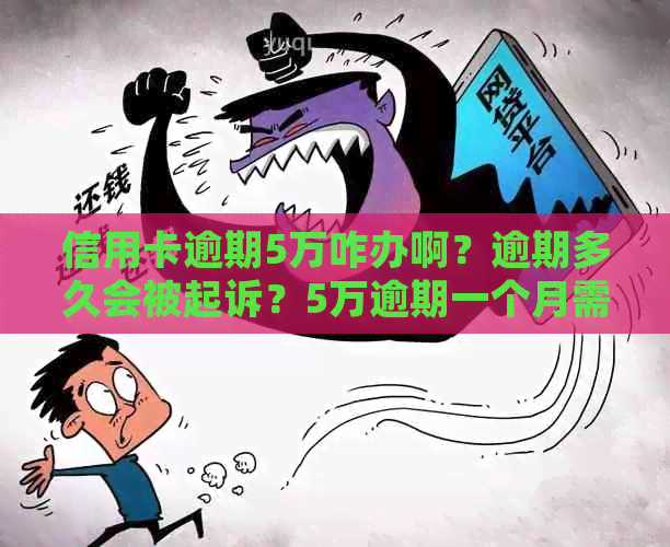 信用卡逾期5万咋办啊？逾期多久会被起诉？5万逾期一个月需要多少利息？