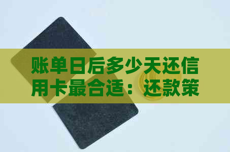 账单日后多少天还信用卡最合适：还款策略与时间选择