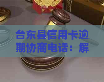 台东县信用卡逾期协商电话：解决您的财务问题