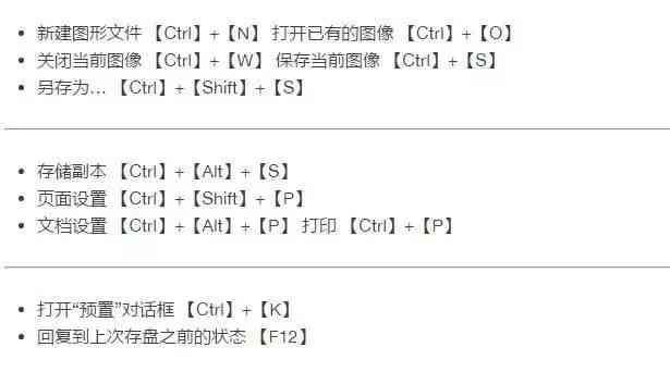 AI软件中首选项设置的快捷键及详细操作指南